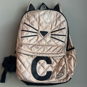 Justice Gold and Black “C” Kids Backpack with Car pencil case